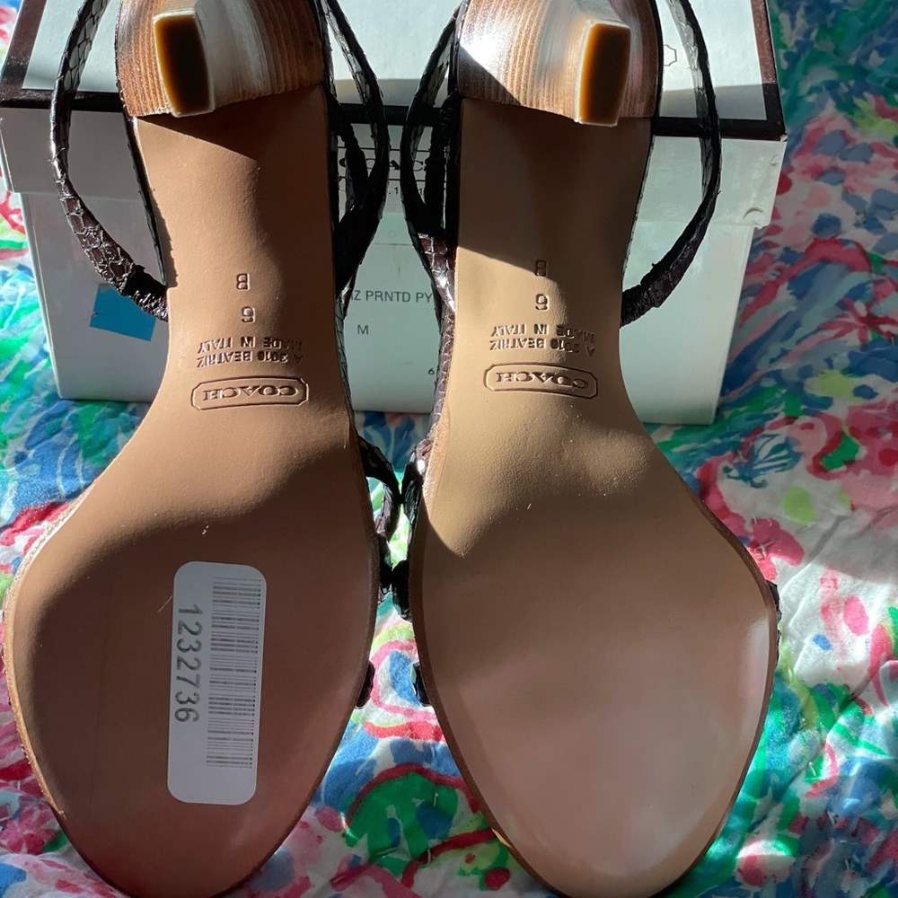 Coach python brown sandals NIB! 🤩🤩 - Picture 3 of 4